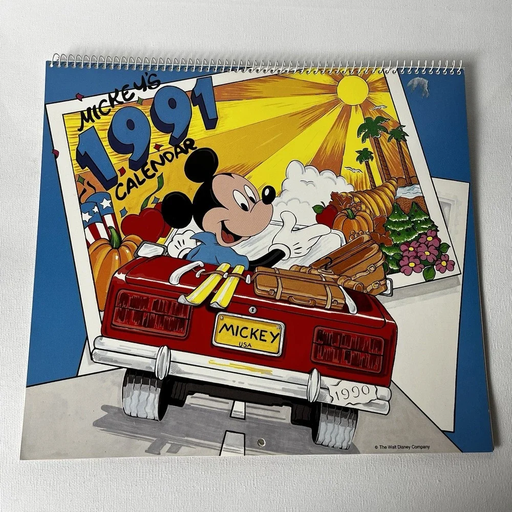 Vintage Walt Disney Mickey Mouse 1991 Calendar -‎ New